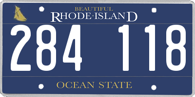 RI license plate 284118