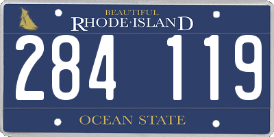 RI license plate 284119