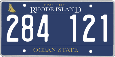 RI license plate 284121