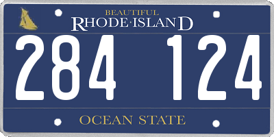 RI license plate 284124
