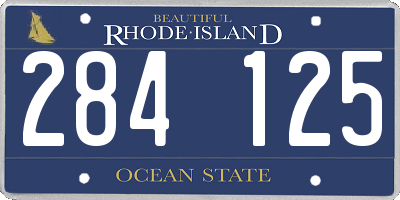 RI license plate 284125