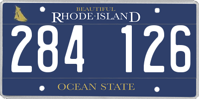 RI license plate 284126