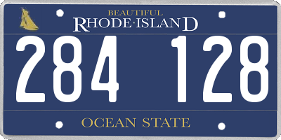 RI license plate 284128