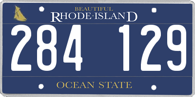 RI license plate 284129