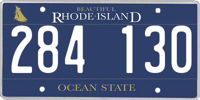 RI license plate 284130