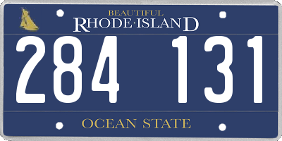 RI license plate 284131