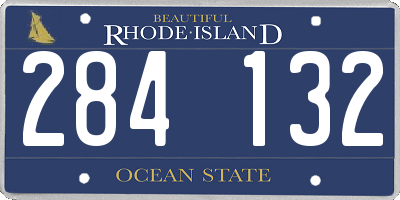 RI license plate 284132
