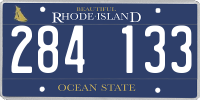 RI license plate 284133
