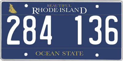 RI license plate 284136