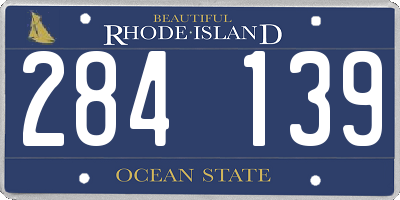 RI license plate 284139