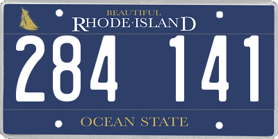 RI license plate 284141