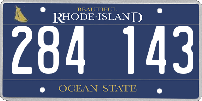 RI license plate 284143