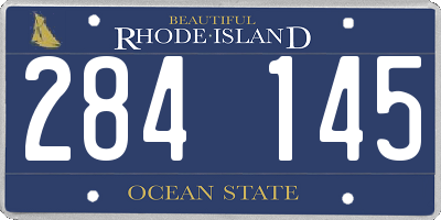 RI license plate 284145