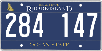 RI license plate 284147