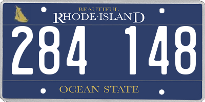 RI license plate 284148