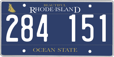 RI license plate 284151