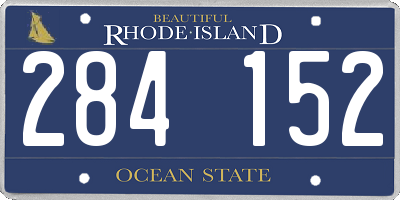 RI license plate 284152