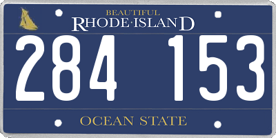 RI license plate 284153