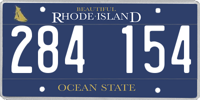 RI license plate 284154