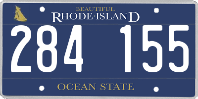 RI license plate 284155