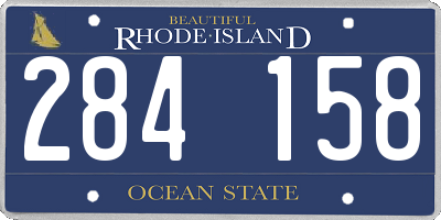RI license plate 284158
