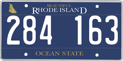 RI license plate 284163
