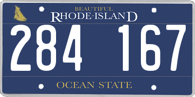 RI license plate 284167