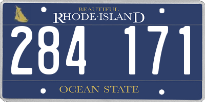RI license plate 284171