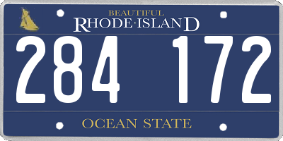 RI license plate 284172
