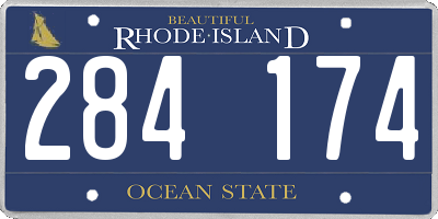 RI license plate 284174