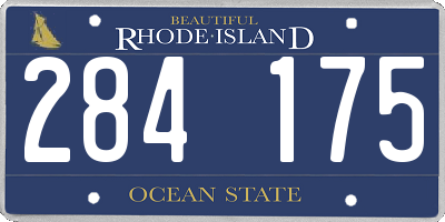 RI license plate 284175