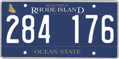 RI license plate 284176