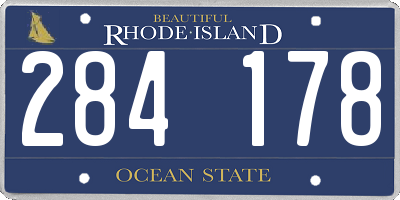 RI license plate 284178