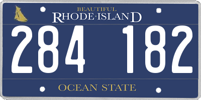 RI license plate 284182