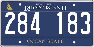 RI license plate 284183