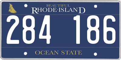 RI license plate 284186