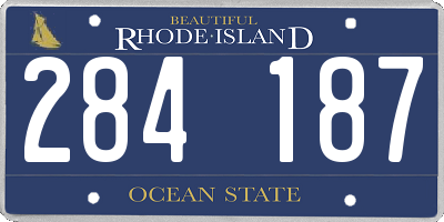 RI license plate 284187