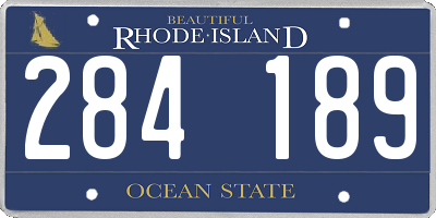 RI license plate 284189