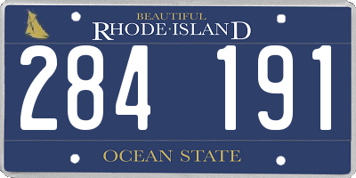 RI license plate 284191