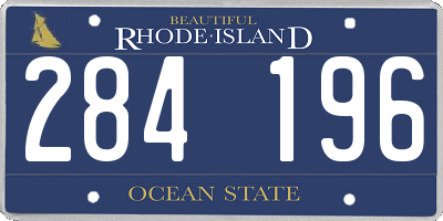 RI license plate 284196