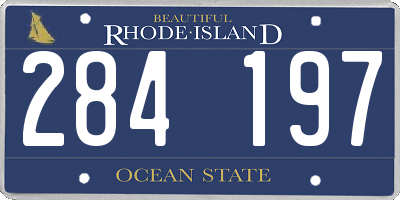 RI license plate 284197