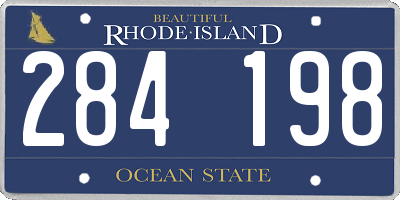 RI license plate 284198