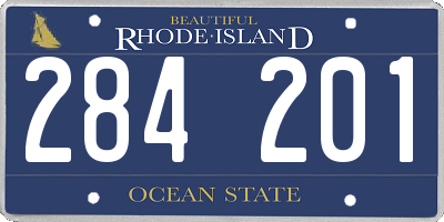 RI license plate 284201