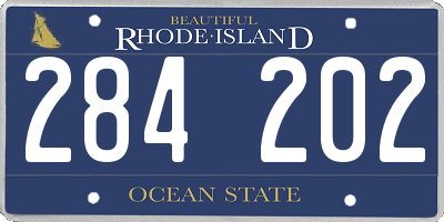 RI license plate 284202