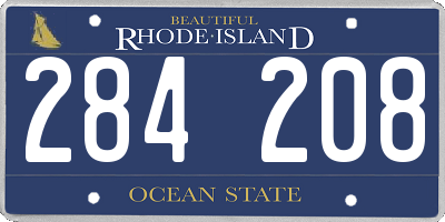 RI license plate 284208