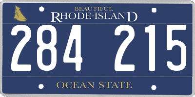 RI license plate 284215