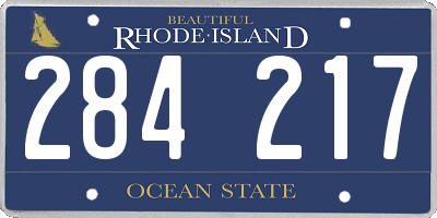 RI license plate 284217