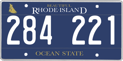 RI license plate 284221