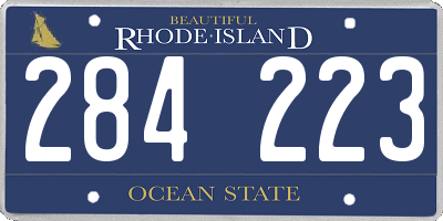 RI license plate 284223