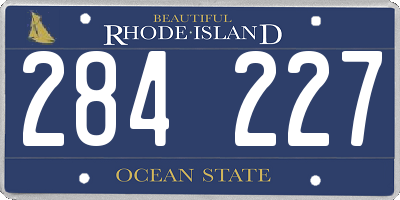 RI license plate 284227